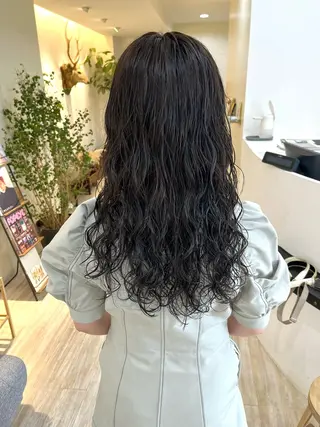 セミロング カラー パーマ つぼみ/パーマ ／レイヤー／ボブのヘアスタイル