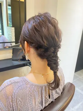 ミディアム 艶ピンク*ヘアセット 🌙shioriのヘアスタイル