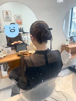 セミロング お呼ばれヘア/セット /ヘアアレンジ/れいのヘアスタイル