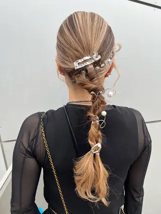 ロング 難波・デザイン・ ハイトーン☆Rei☆のヘアスタイル