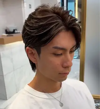 カラー メンズ 白髪ぼかし/白髪 メッシュ/ゆうとのヘアスタイル