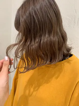 ミディアム カラー 🫧透明感カラー/ ボブ/小笠原汐海🪽のヘアスタイル