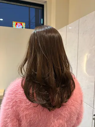 セミロング カラー レイヤー/透明感/髪 質改善/メンズ/佐藤のヘアスタイル