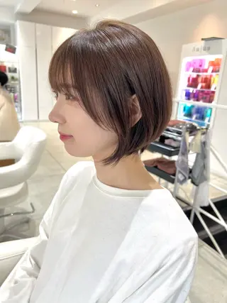 ショート カラー ブリーチなしで透明感 カラー松内真太のヘアスタイル