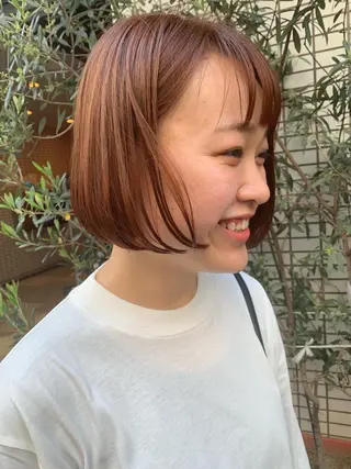 ショート カラー ヘアアレンジ 🫧透明感カラー/ ボブ/小笠原汐海🪽のヘアスタイル