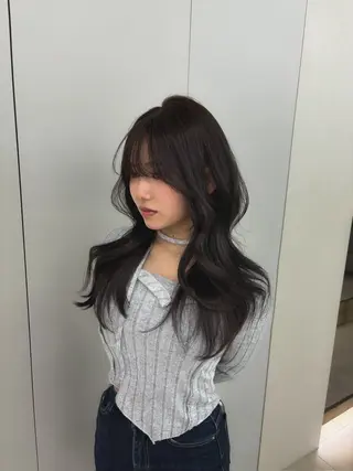 ロング カラー COA  ginza所属・🫧無料カットモデル 韓国透明感カラー🫧のヘアスタイル