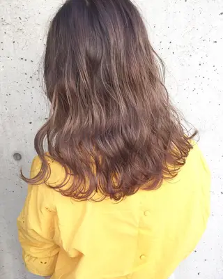 ミディアム カラー パーマ ヘアアレンジ メンズ キッズ ネイル マツエク・マツパ 韓国風×透明感カラー 髪質改善オタベシンヤのヘアスタイル