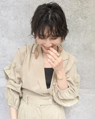 ショート カラー ヘアアレンジ 南堀江 möwen ( メーヴェ )所属・mowen RUIのヘアスタイル