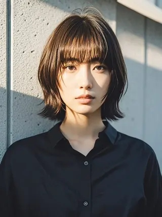 ミディアム ウルフカット 811 大阪梅田 ウルフのヘアスタイル