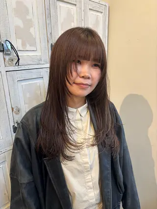 ロング カラー 顔まわりレイヤー 🎀momoka🎀のヘアスタイル