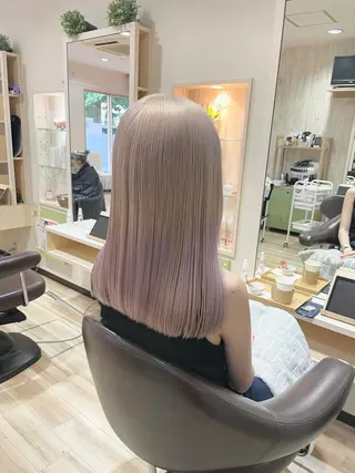 セミロング カラー 🌈派手髪ハイトーン 🌈鈴木亮太🌈のヘアスタイル