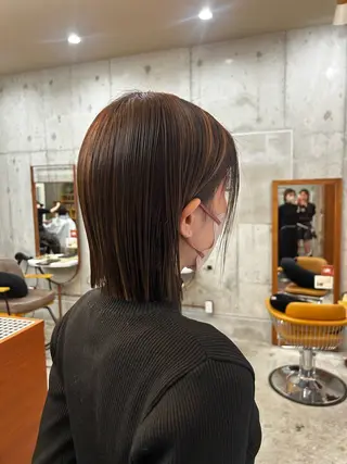 ミディアム カット・ブリーチ/ ふわあいりのヘアスタイル