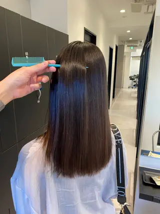 ミディアム ヘアアレンジ 髪質改善絹髪質感TR レイヤーカット/熊澤のヘアスタイル