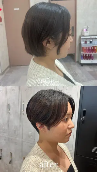 ショート tokute 片岡心🐥のヘアスタイル