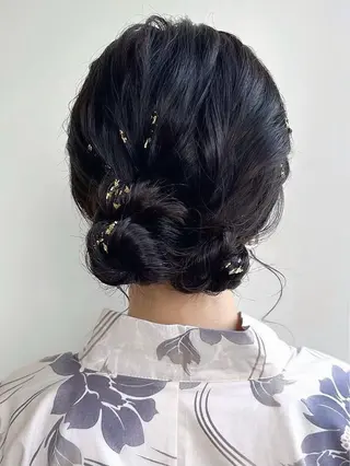 ロング ヘアアレンジ 艶カラー/縮毛矯正/ ケア/アレンジ/桜悠のヘアスタイル