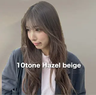 ロング カラー ヘーゼルベージュ/ 赤み消し/はるのヘアスタイル