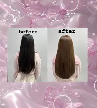 ロング カラー ワダ モエナのヘアスタイル