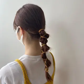 ロング ヘアアレンジ あやめ【顔まわり/レ イヤー/柔らかカラ】のヘアスタイル