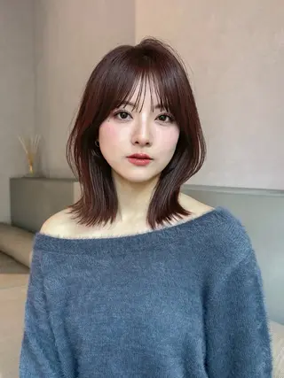 ミディアム カラー ren ボブロブ/ミディアムのヘアスタイル