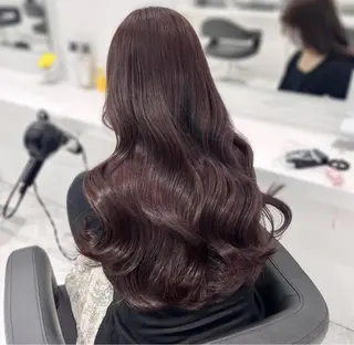 ロング 韓国ヘア/ブリーチ無 しWカラー/オリーブのヘアスタイル