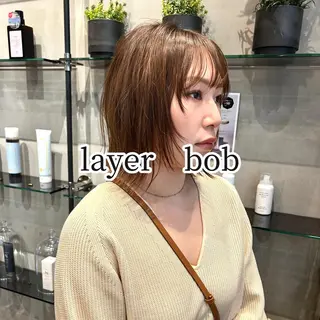 ショート ボブ・レイヤー 田中 励也のヘアスタイル