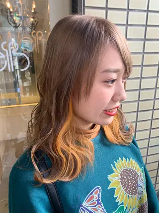 セミロング カラー 渡辺 健太のヘアスタイル