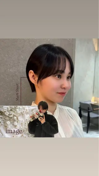 ショート 暖色ショート/ボブ "ﾏﾘﾝ"𓂃🫧‪のヘアスタイル