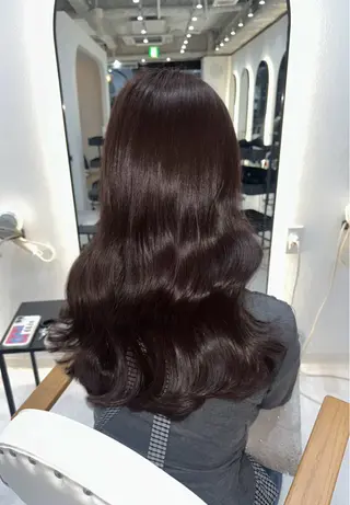 セミロング 韓国ヘア/艶髪ロング グレージュ/kanaのヘアスタイル