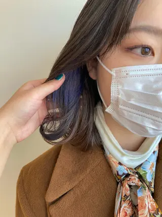 セミロング カラー nono/パーマ /顔まわりカット🐈のヘアスタイル