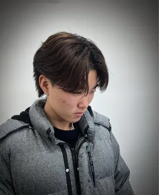 ミディアム パーマ メンズ 【メンズ特化】金沢 /片町　髙木　功基のヘアスタイル