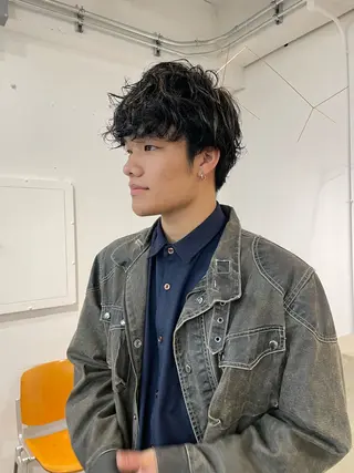 カラー パーマ メンズ Terve.竹内 視咲のヘアスタイル