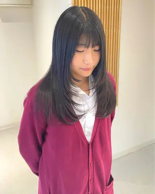 セミロング デザインパーマ/ 艶カラー/ボブのヘアスタイル