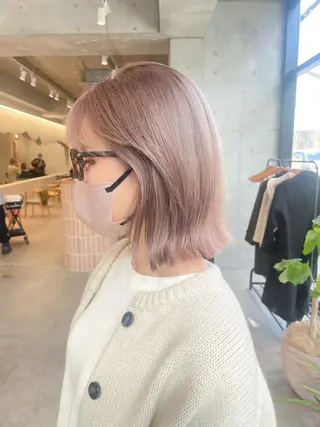 ショート カラー ヘアアレンジ ミニボブ/ブリーチ 🌈MISATOのヘアスタイル