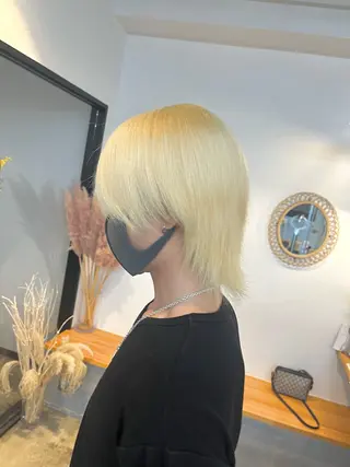 ミディアム カラー メンズ ハイトーンカラ ー/小川のヘアスタイル