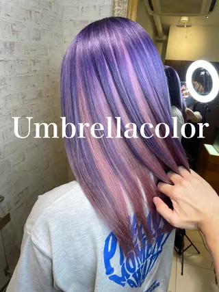 セミロング カラー matiz マティス　表参道所属・💜アンブレラカラー 髪質改善　丸尾】のヘアスタイル