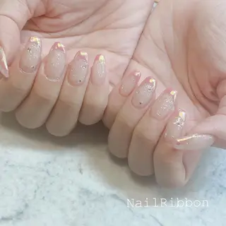 ネイル ネイルリボン 受付スタッフのネイルデザイン