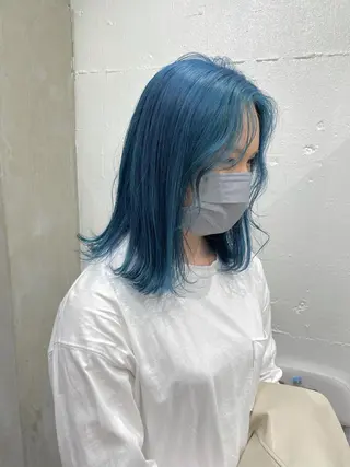 ミディアム カラー ヘアアレンジ SALOWIN原宿ash店所属・憧れの艶ハイトーンへ 🌙サイダサキのヘアスタイル
