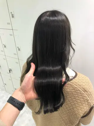 ミディアム カラー パーマ ヘアアレンジ ネイル マツエク・マツパ 韓国風ベージュ🤎 赤みなし🌿横浜🤎のヘアスタイル
