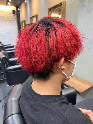 ショート カラー パーマ ヘアアレンジ メンズ キッズ HairSignature所属・ブリーチ指名神戸 No.1美容師RENのヘアスタイル