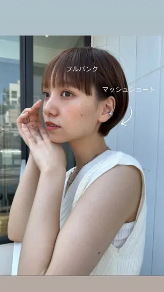 ショート カラー かえ🩶韓国ボブ🎀 透明感カラー🥣のヘアスタイル