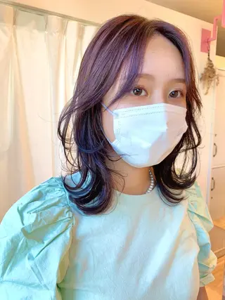ミディアム カラー 吉原 由菜のヘアスタイル