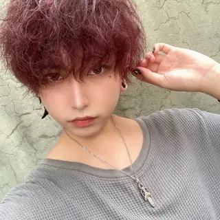 ショート カラー パーマ ヘアアレンジ メンズ キッズ HairSignature所属・ブリーチ指名神戸 No.1美容師RENのヘアスタイル