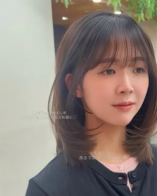 ミディアム fitするカット♡ 暖色/ふうか◠‿◠のヘアスタイル