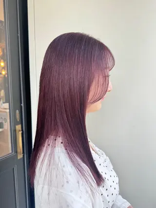 ロング カラー 縮毛矯正/艶髪カラー ヘアアレンジ/ひふみのヘアスタイル