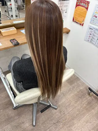 ロング KR2S北野田所属・艶カラー🫧/シール エクステRYOKAのヘアスタイル
