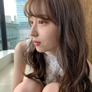 ミディアム レイヤー/顔周り カット/松岡 祥利のヘアスタイル