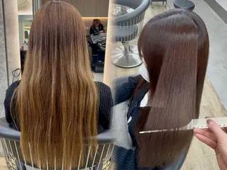 ロング パーマ 縮毛矯正/韓国ヘア /ブリーチ/柴山のヘアスタイル