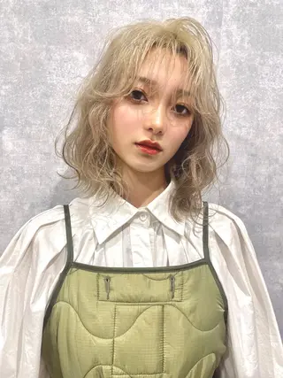 ミディアム ヘアアレンジ 透明感カラー/推しカ ラー☁️JURAのヘアスタイル