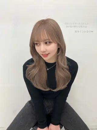 ロング 柔らかオリーブ🌿‬ Himari🌻のヘアスタイル