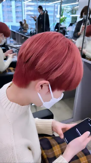 ショート カラー 縮毛矯正/ レイヤーカット/梅田のヘアスタイル